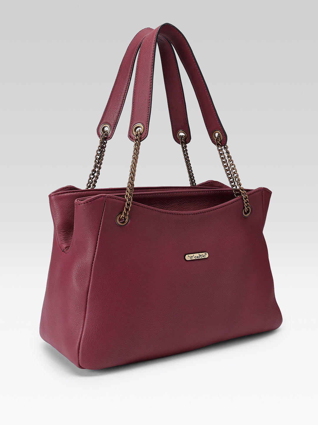 Premium Genuine Leather  Shoulder Tote Bag with Chain Handles