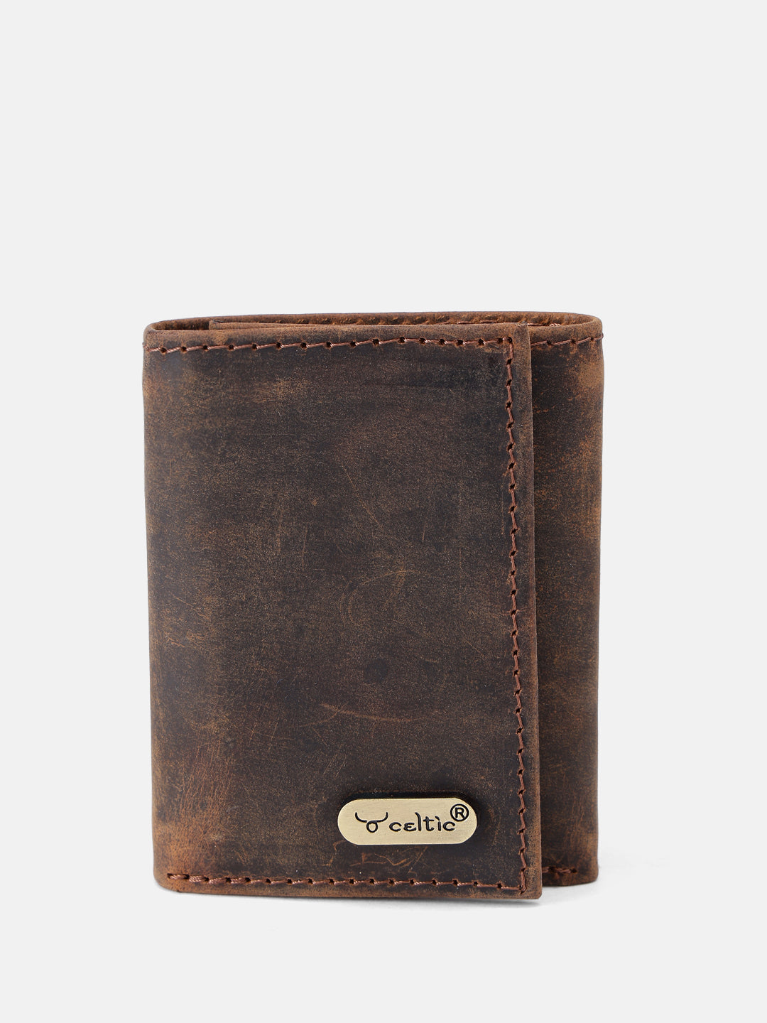 Premium Vintage Tri-Fold Genuine Leather Wallet | Export Quality | Multi-Card & ID Holder