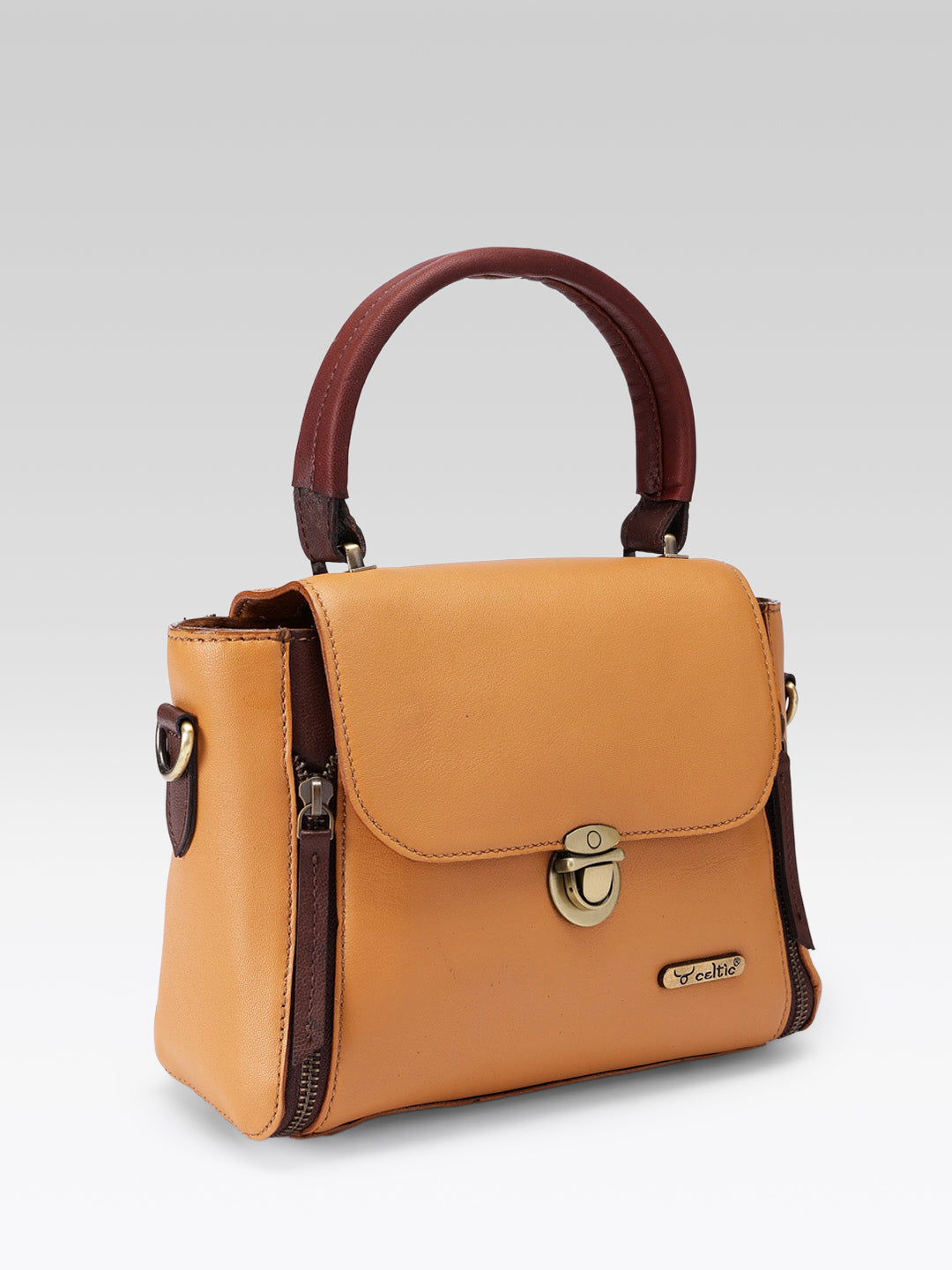 Premium  Leather Hand & Shoulder Bag with Detachable Stap for Women