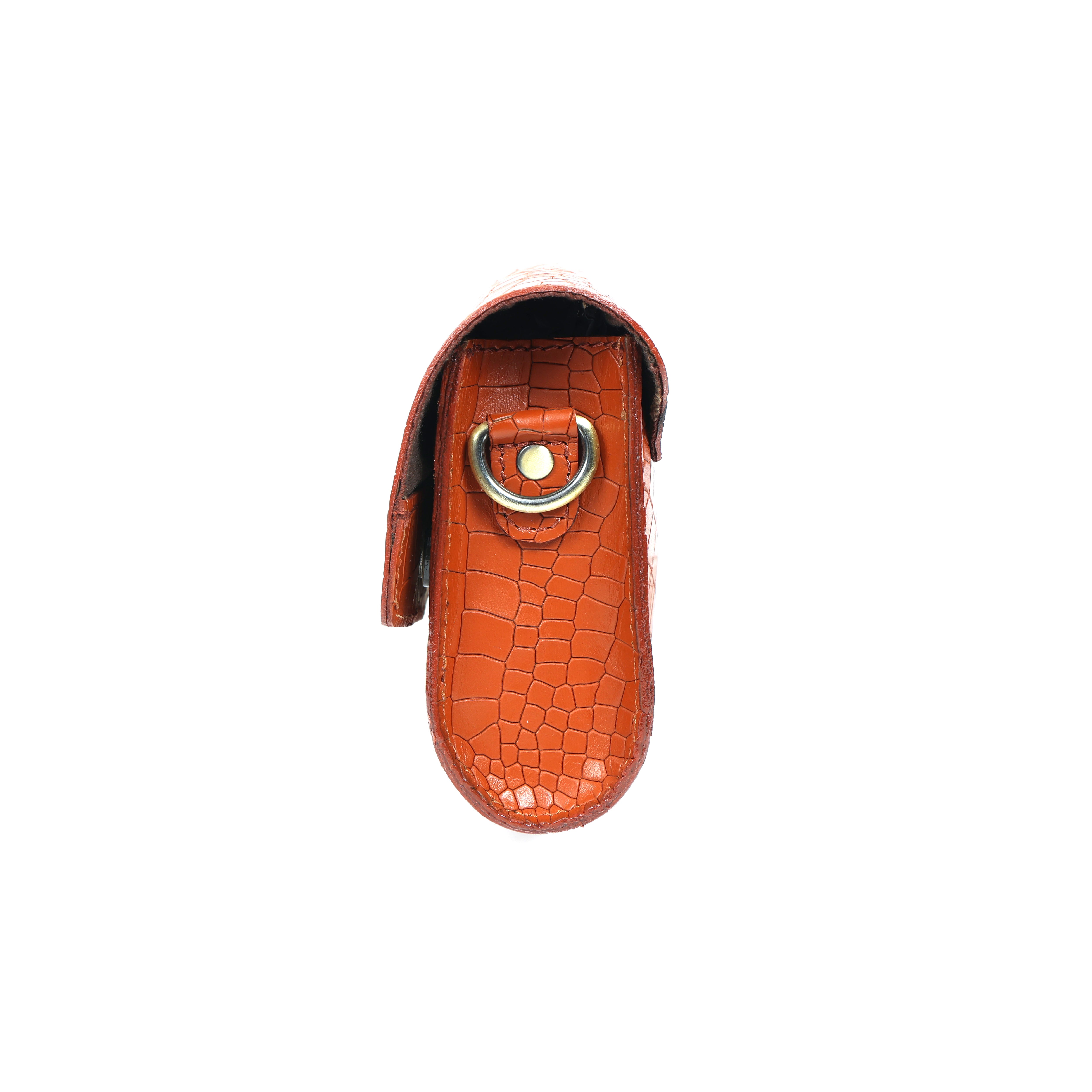Premium Textured Leather Flap Sling Bag with Adjustable Strap & Inner Zip Pocket