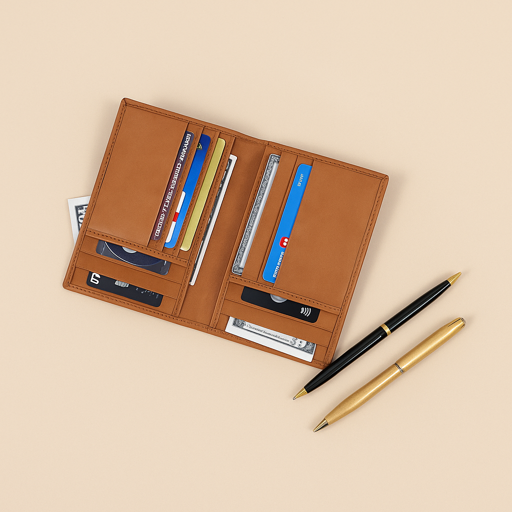 Light Brown Men’s Leather Wallet – Bi-Fold Card Holder Art:- LA-1432