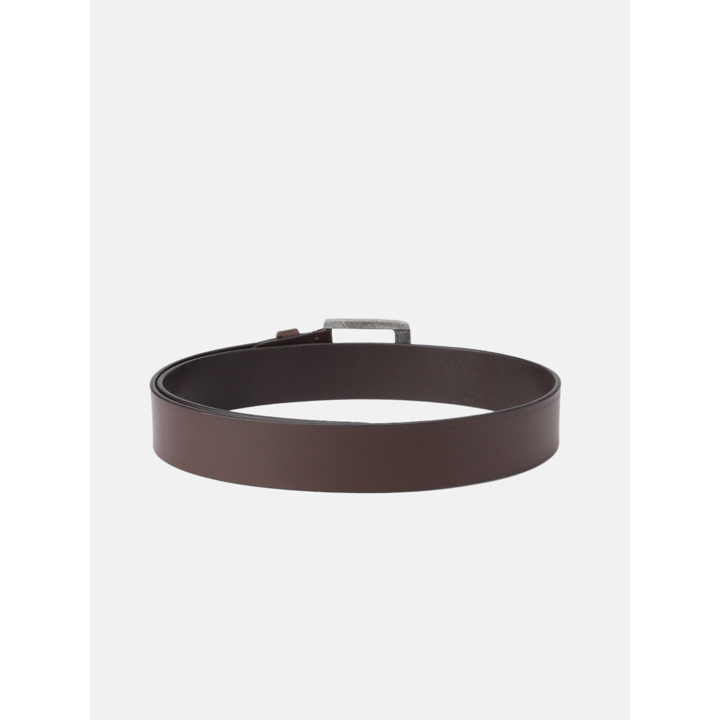 Unisex Genuine Leather Dark Brown Waist Accessory Antique Buckle Formal Casual Wear