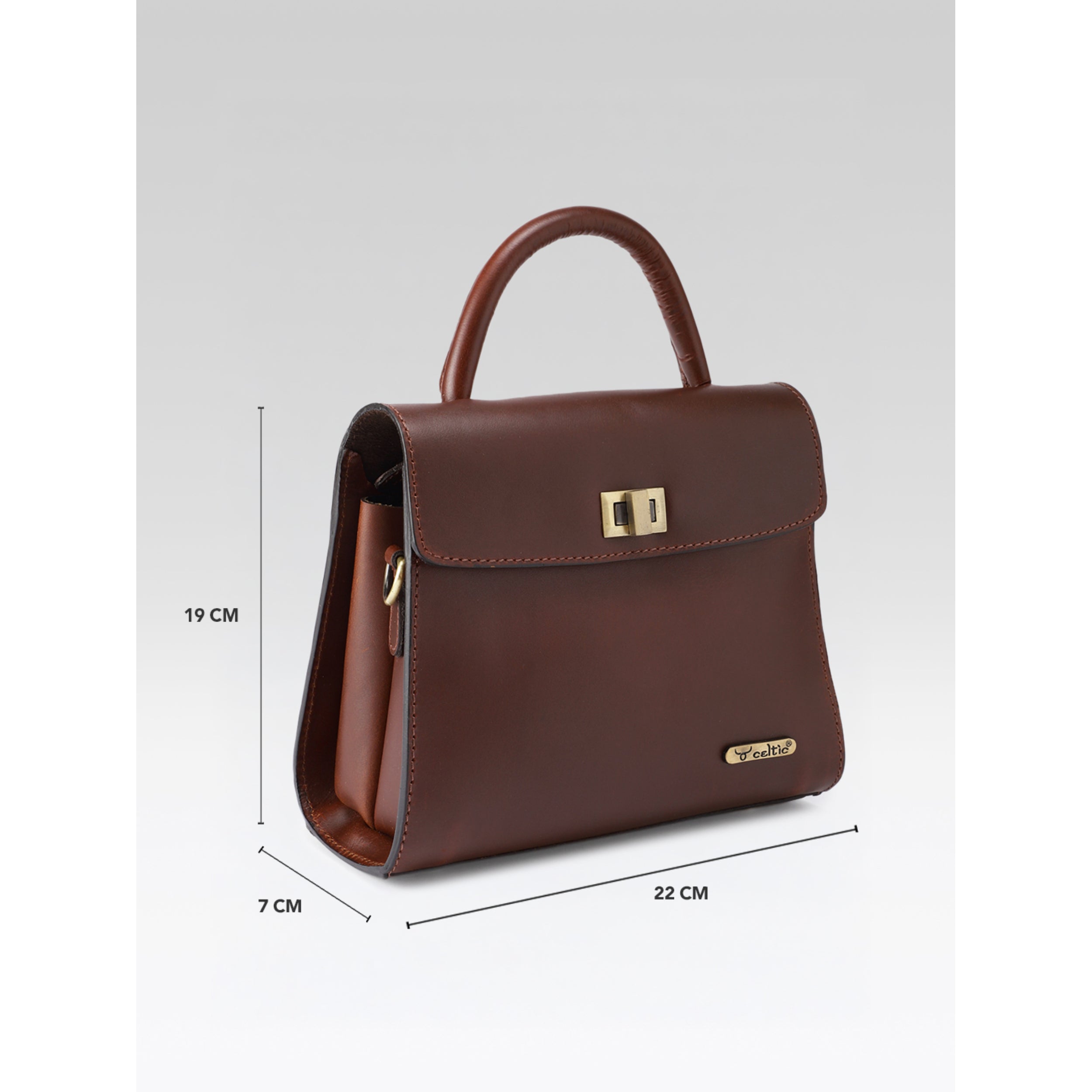 Premium Genuine Leather Handbag with Top Handle & Crossbody Strap