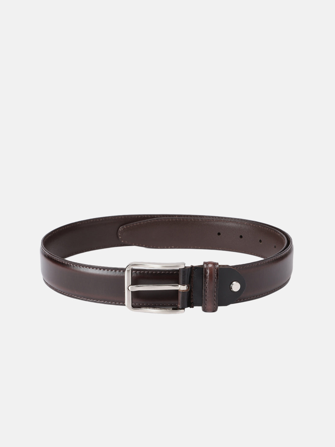 Premium Genuine Handcrafted Unisex Brown Leather Belt with Classic Silver Buckle