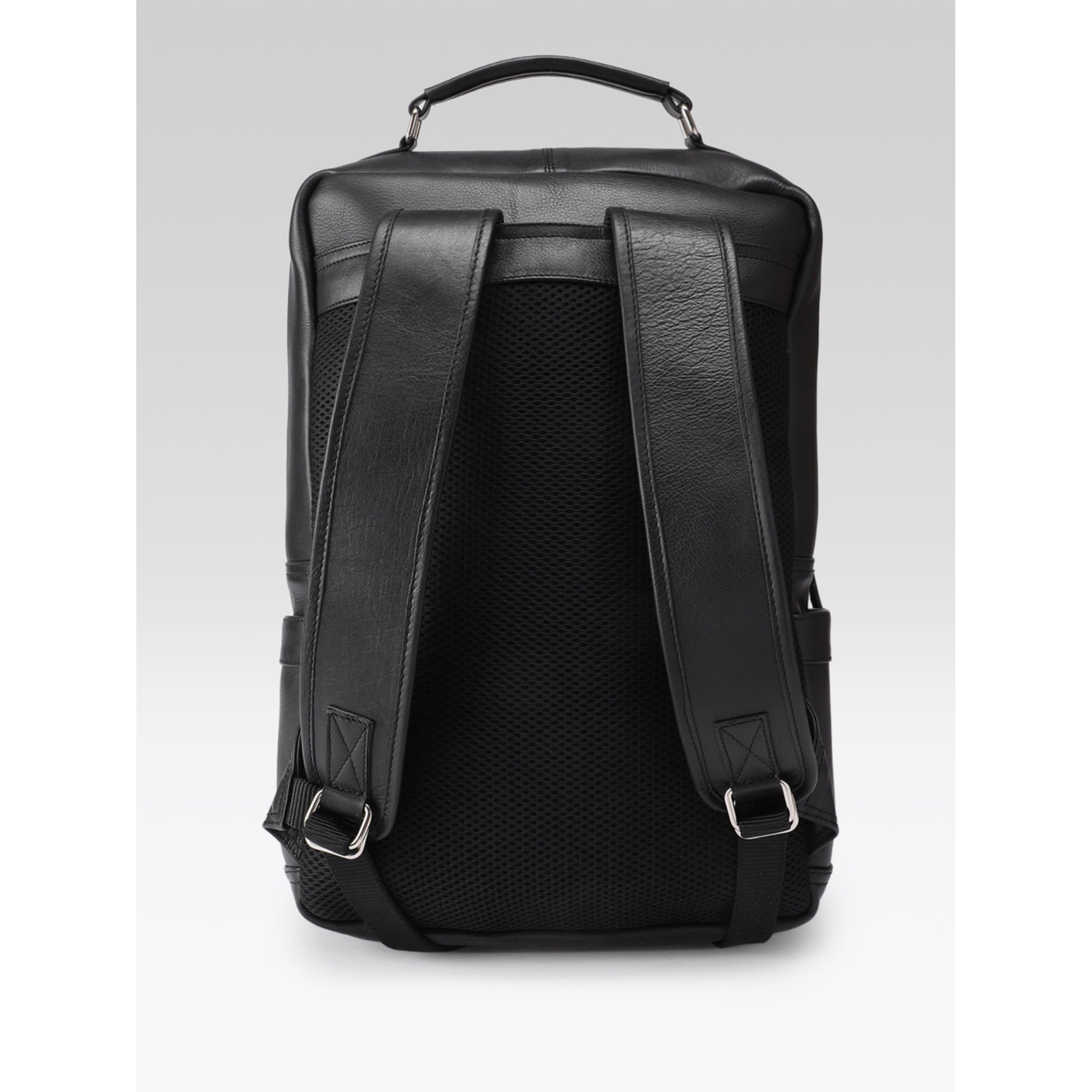 Premium Genuine Leather Laptop Backpack with Multi-Zip Compartments & Top Handle