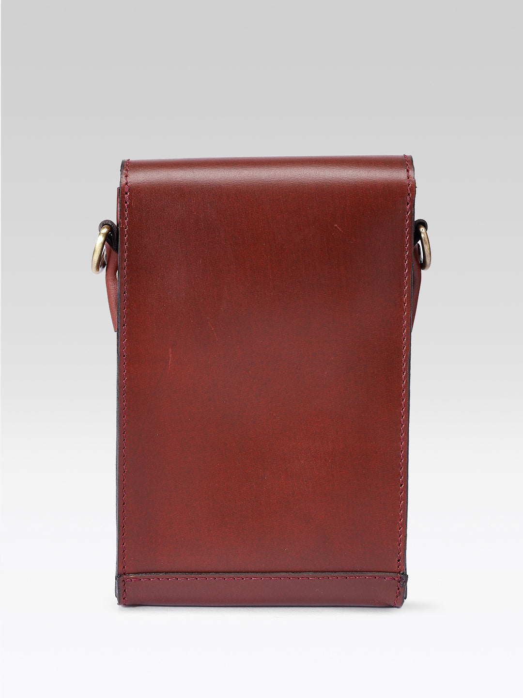Celtic Genuine Leather Crossbody Phone Pouch with Magnetic Flap
