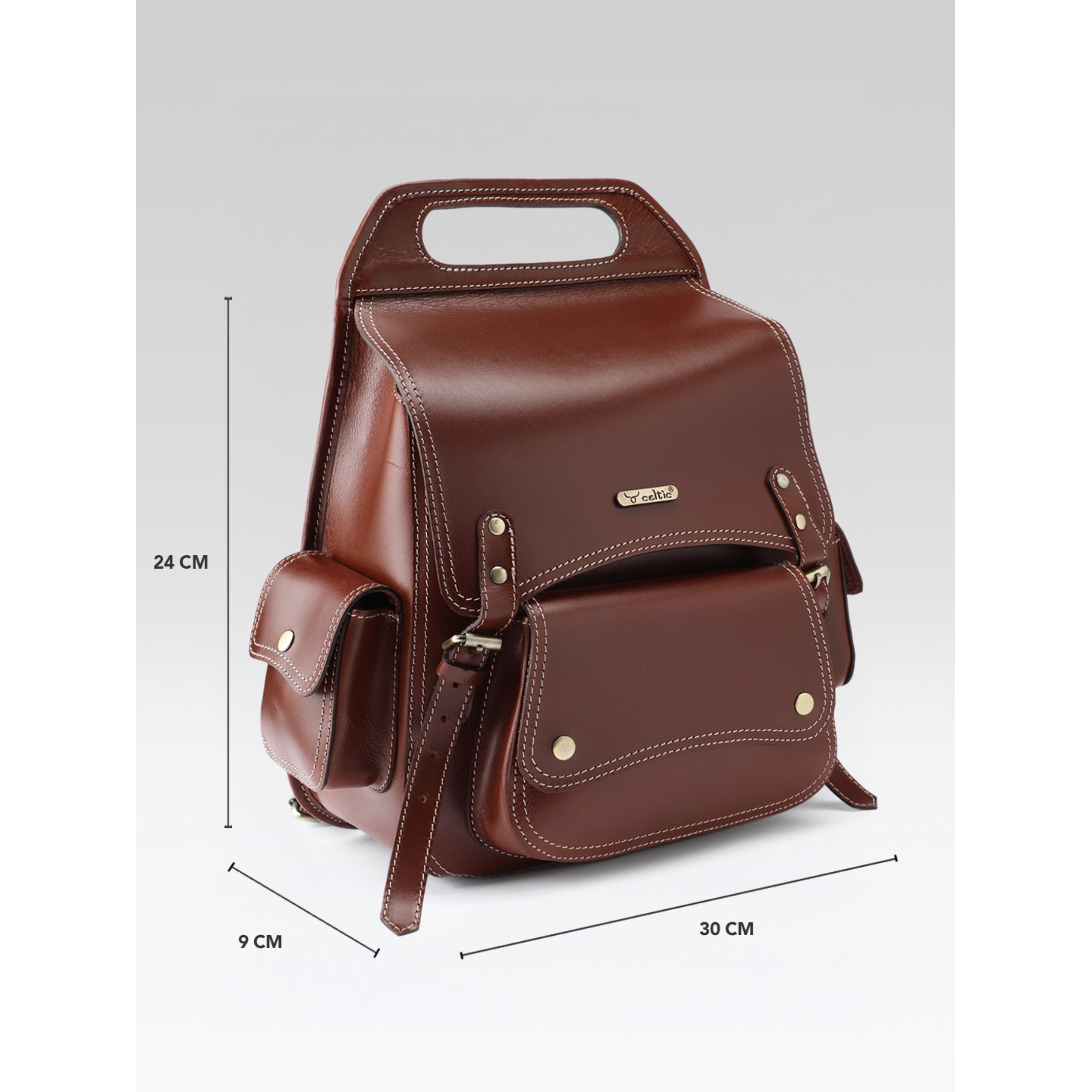 Premium Genuine Leather Vintage Backpack with Adjustable Straps  Travel  Bag
