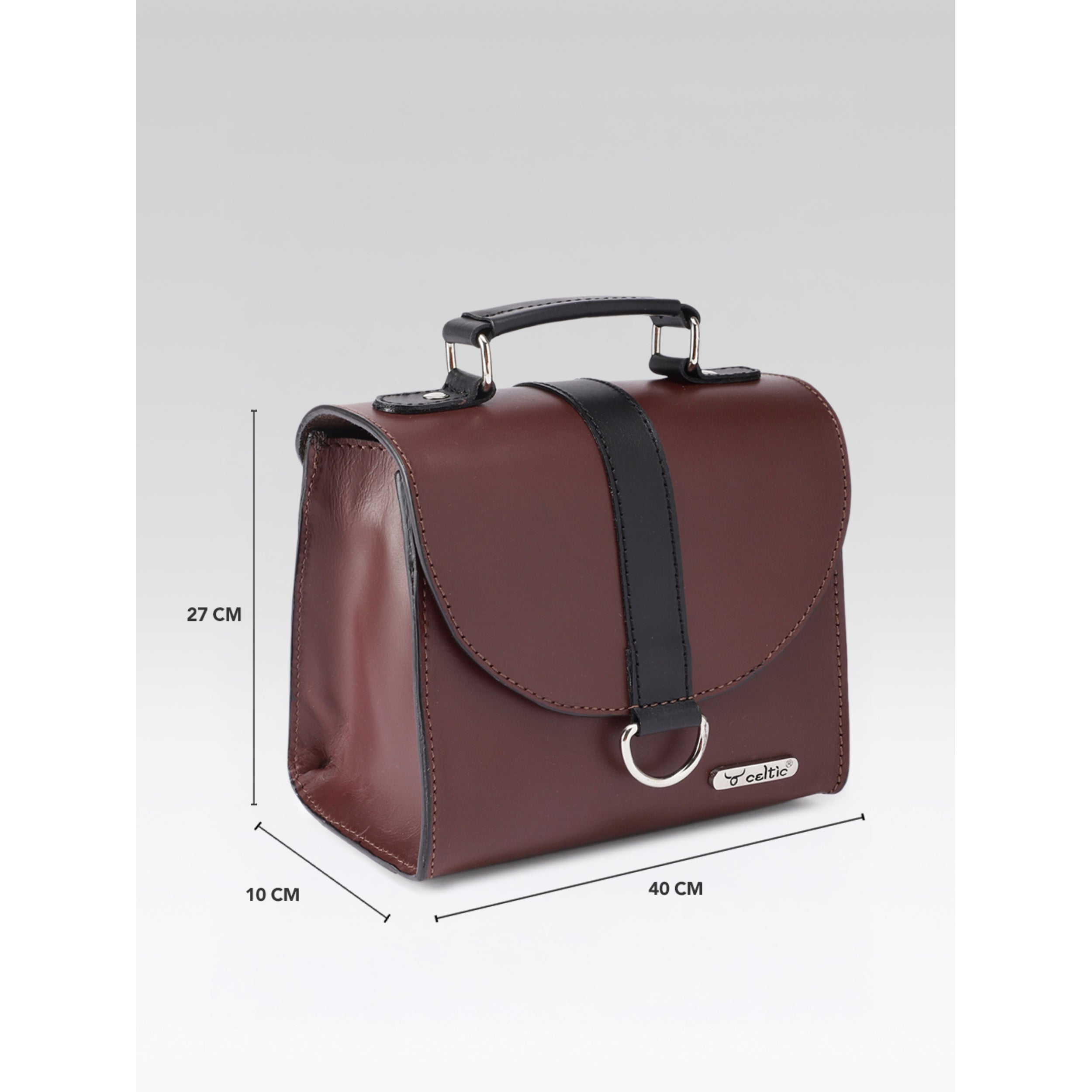 Premium Genuine Leather Mini Handbag for Women | Top Handle & Detachable Sling