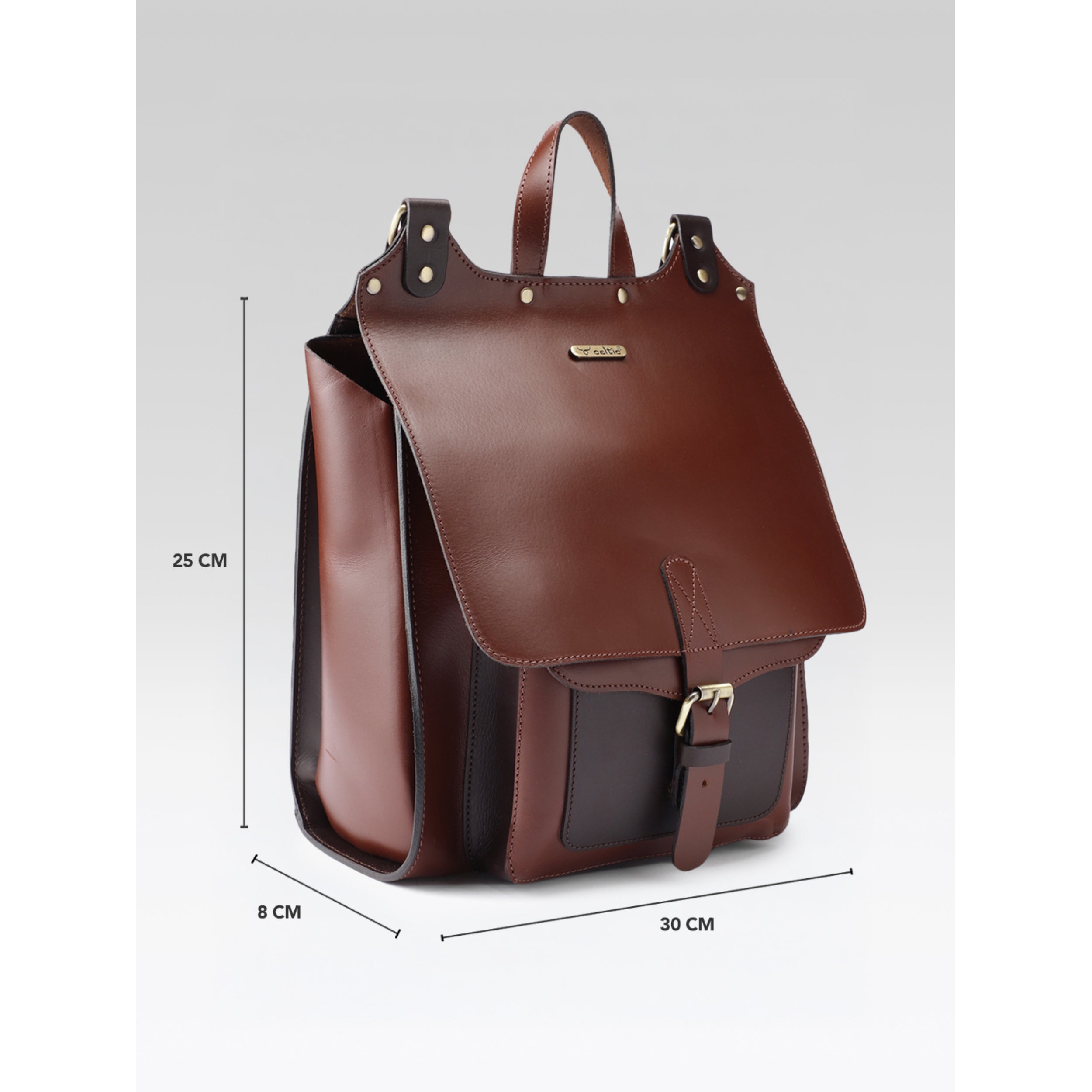 Premium Genuine  Leather Everyday Backpack with Secure Flap Closure