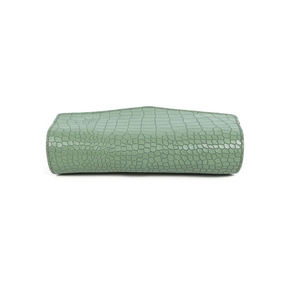 Chic Elegance: Black Deep Croco Leather Crossbody Bag. Art: BG-1602