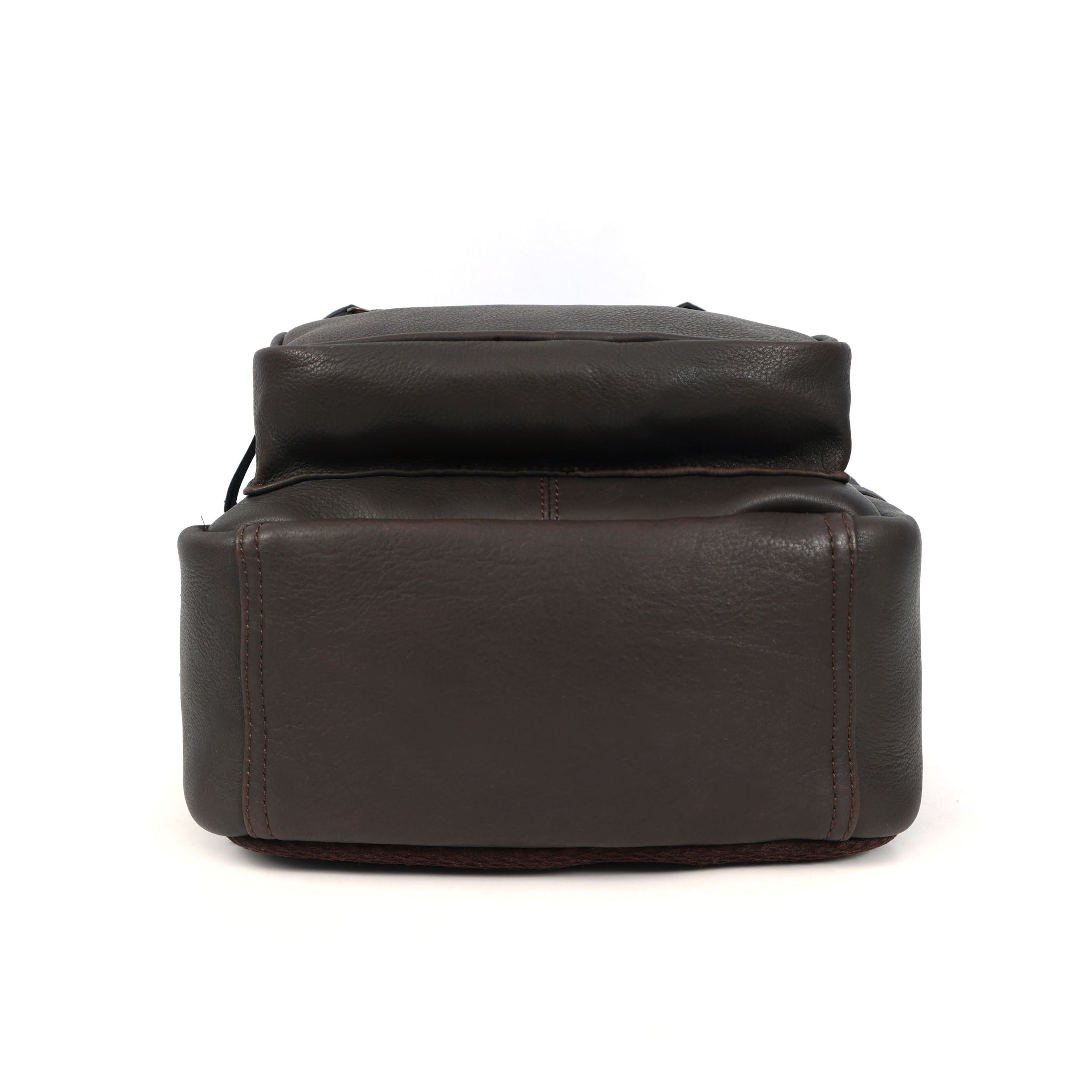 Premium Genuine Leather Backpack with Laptop Compartment & Multiple Zip Pockets