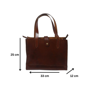 Celtic premium Elegant Brown Leather Tote Bag, Art: BG-1407