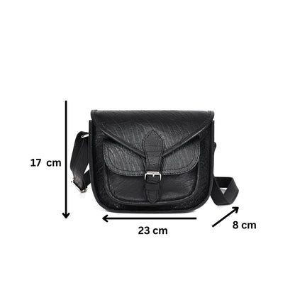 Luxurious Black Leather Embossing Bags – Elevate Your Style, ART:- BG-1364