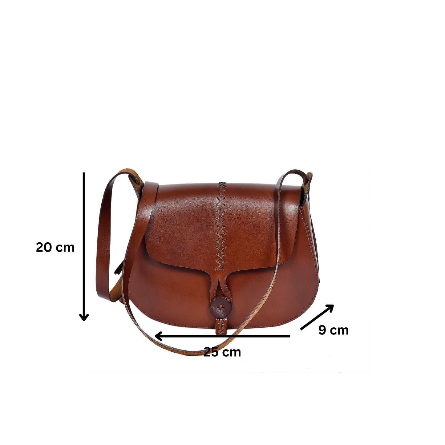 New Celtic Pure Leather Sling Bag, Art: BG-1391Brown : BG-1392Black