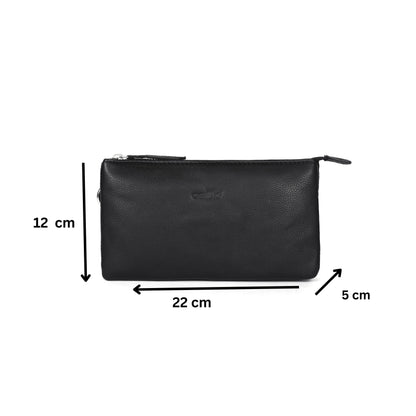 Black Smooth Leather Sling Bag: Timeless Elegance Meets Modern Convenience. Art: BG-1571