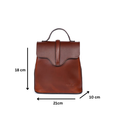 Chic Brown Small Backpack: Elevate Your On-the-Go Style with Fashion and Functionality.  Art: BG-1579