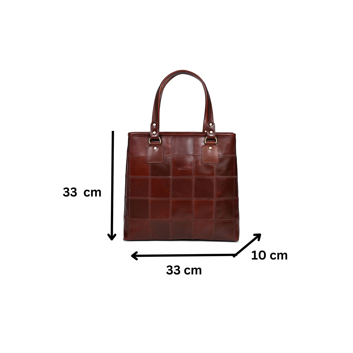 "Chic Contrast: Brown Tote Bag with Stylish Stitching for Timeless Elegance" Art: BG-1526-Z