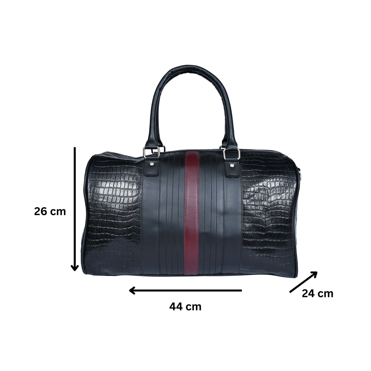 Celtic Black Color Pure Leather Duffel Bag for Travelling | Handmade Weekender Bag. Art: BG-1712