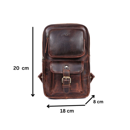 Brown Small Crossbody Leather Bag" Art: BG-1617