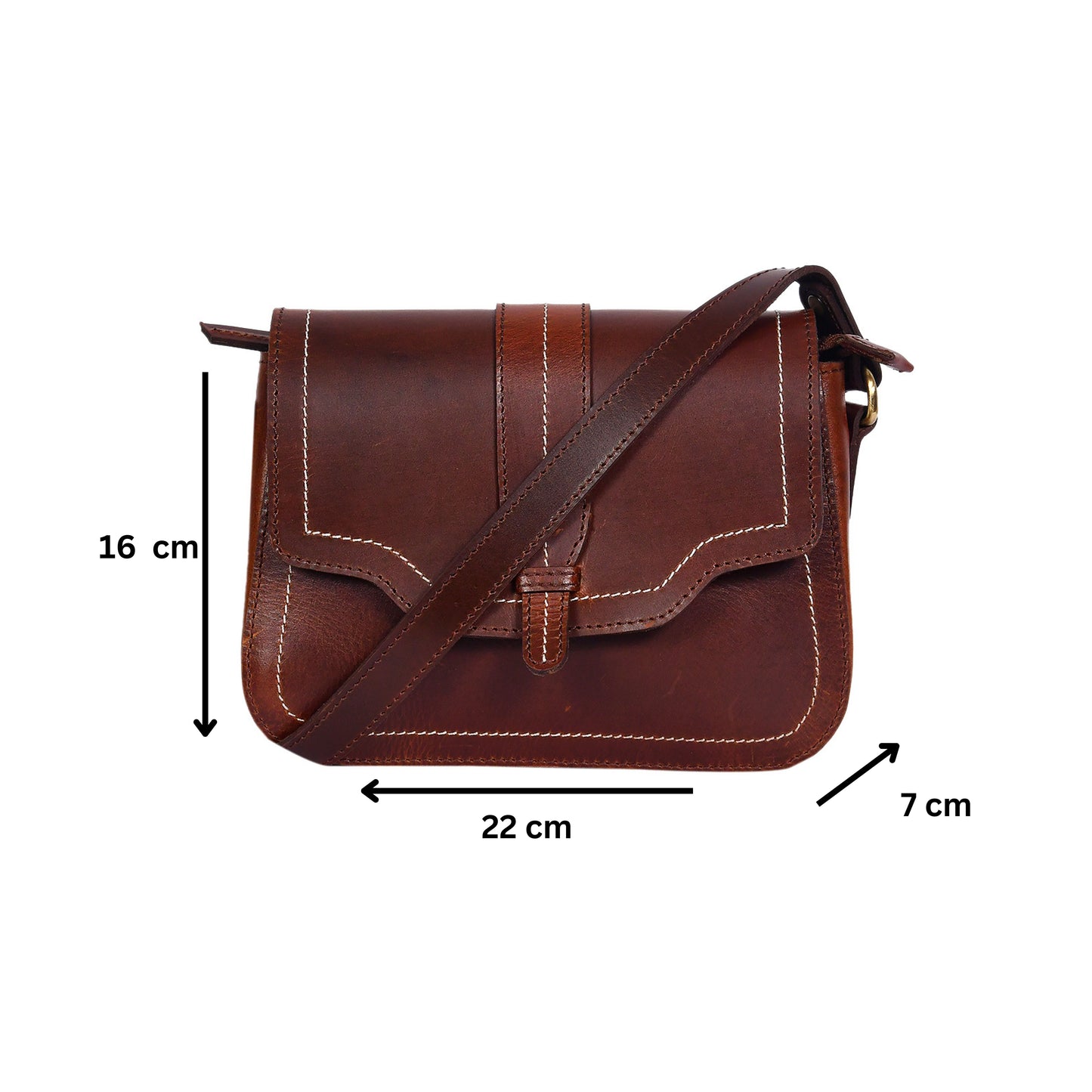 Elevate Your Style with our Brown Leather Sling Bag – The Perfect Fashion Accessory. Art: BG-1459