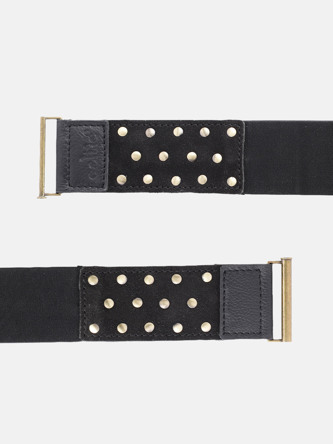 Women Studded Leather Waist Belt With Gold Tone Fastening For Stylish Everyday Outfits