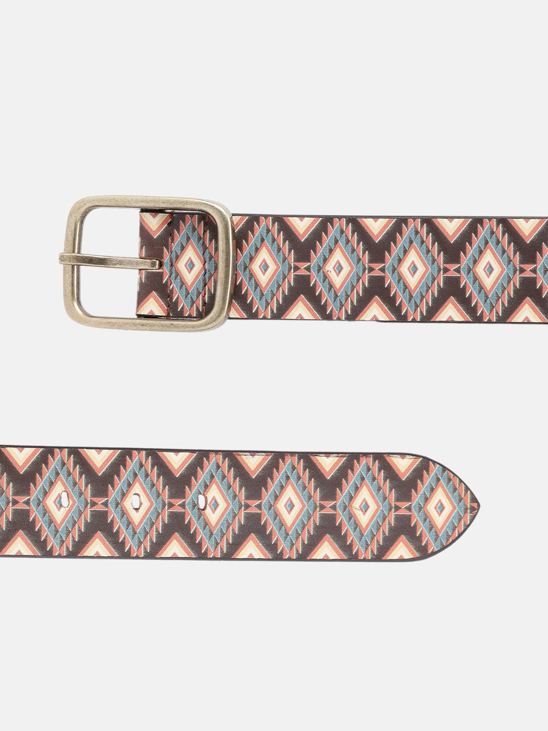 Unisex Handcrafted Tribal Pattern Belt With Durable Buckle Stylish Ethnic Casual Wear