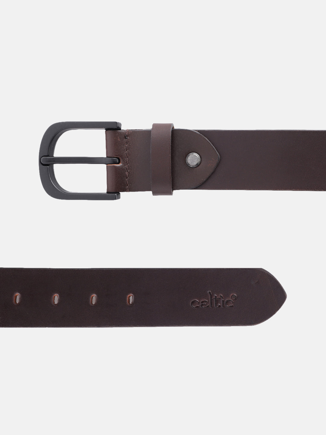 Unisex Handcrafted Genuine Leather Belt With Woven Ethnic Pattern And Matte Metal Buckle