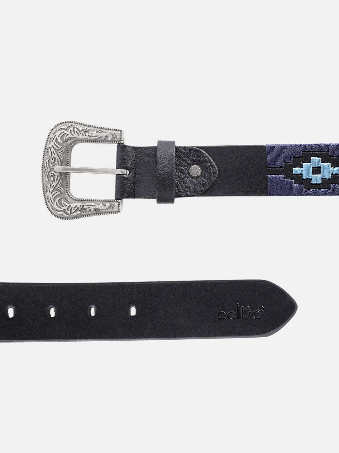 Premium Black Embossed Leather Belt & Textured Wallet Combo for Men |Premium Gift Set