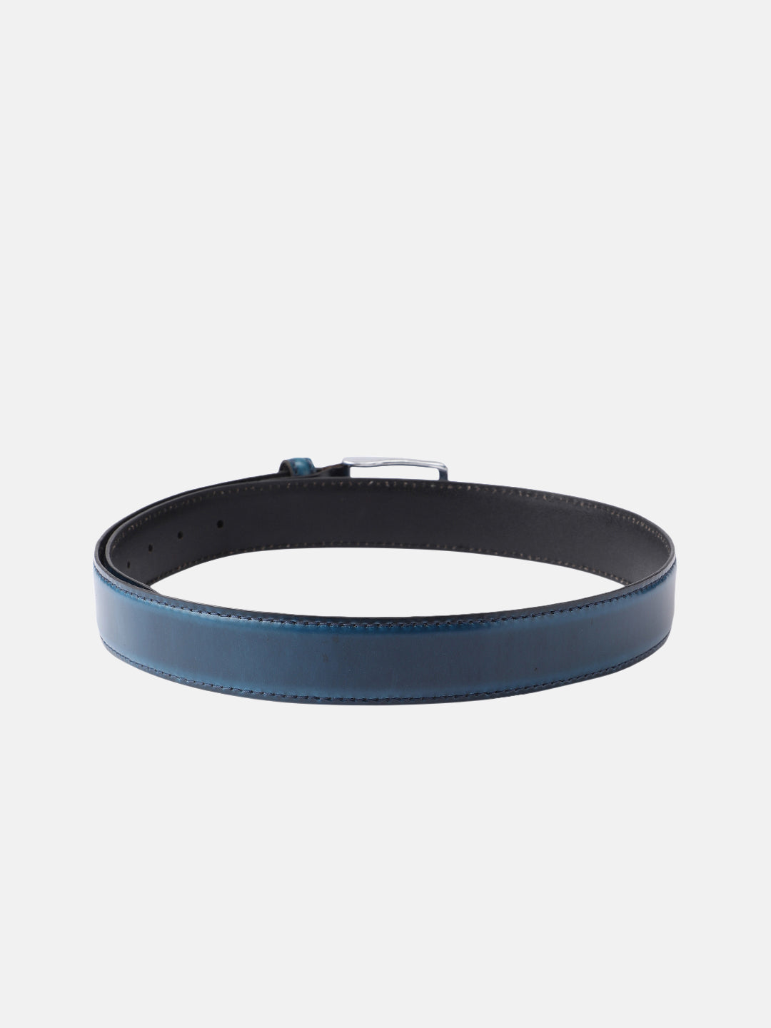 Unisex Classic Black Leather Formal Belt With Silver Buckle For Office Daily Wear
