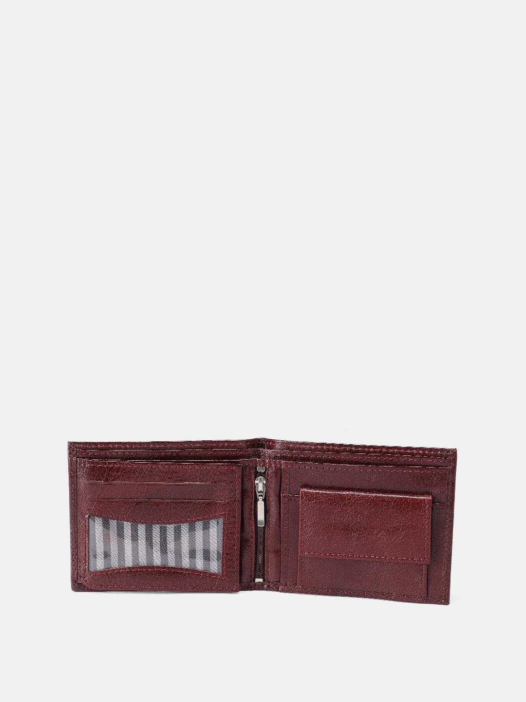 Premium Genuine Leather Bi-Fold Wallet with Zip Coin Pocket & Card Slots