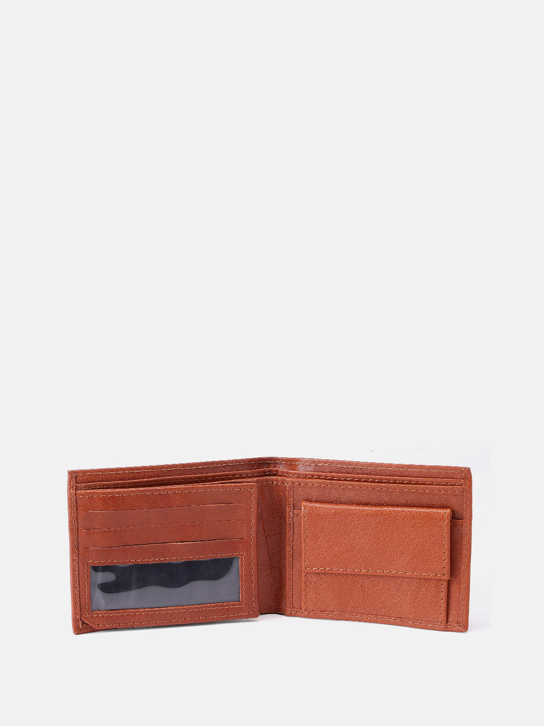 Premium Genuine Leather Bi-Fold Wallet with ID Window & Multiple Card Slots