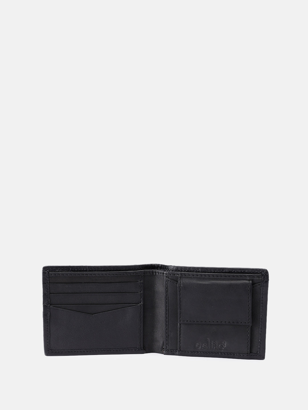 Celtic Genuine Leather Bi-Fold Wallet with Coin Pocket Black