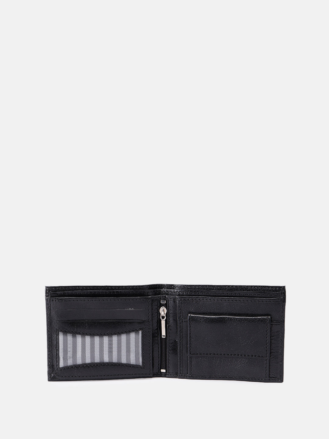 Premium Genuine Leather Bi-Fold Wallet with Zip Coin Pocket & Card Slots