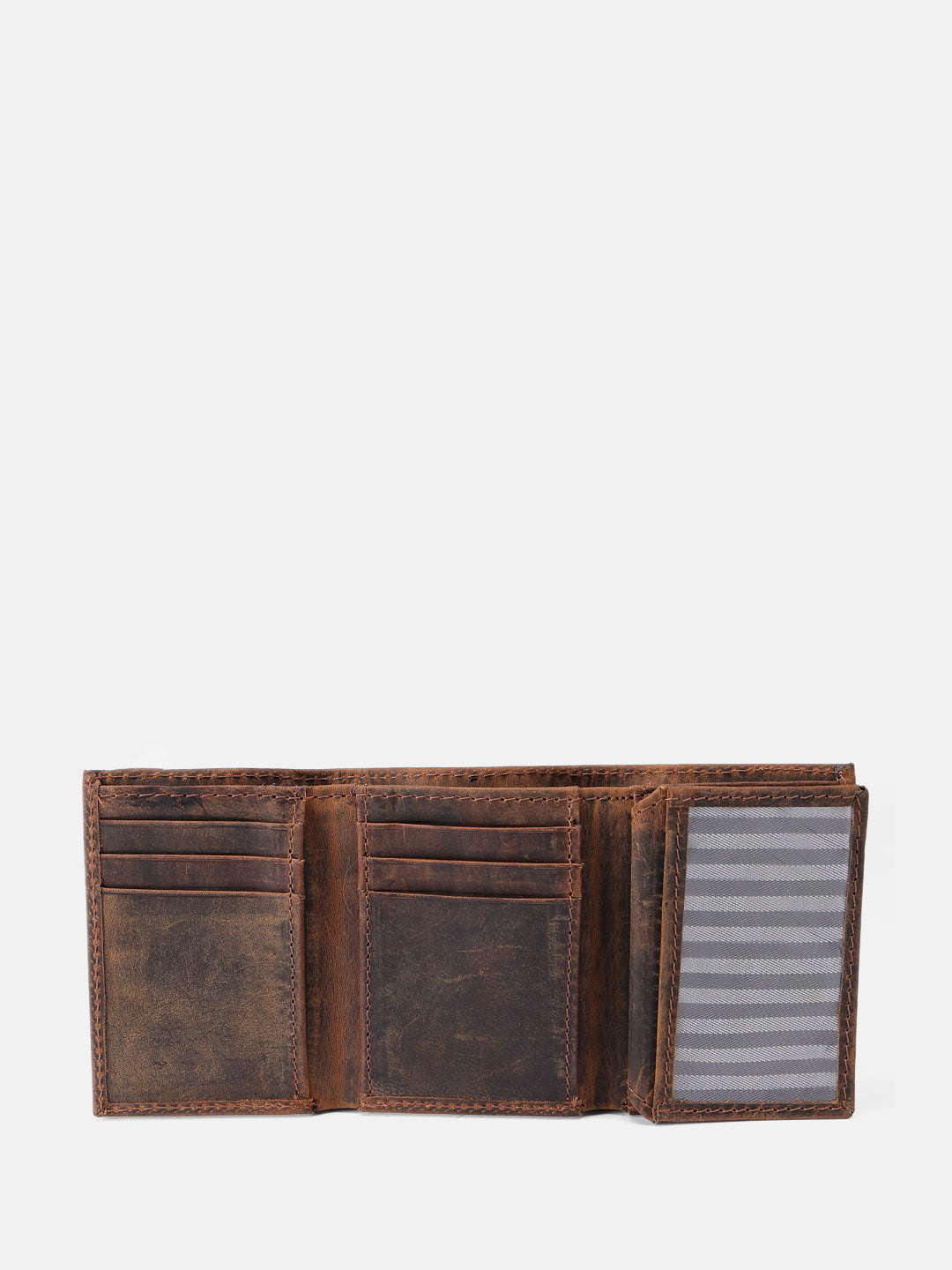 Premium Vintage Tri-Fold Genuine Leather Wallet | Export Quality | Multi-Card & ID Holder