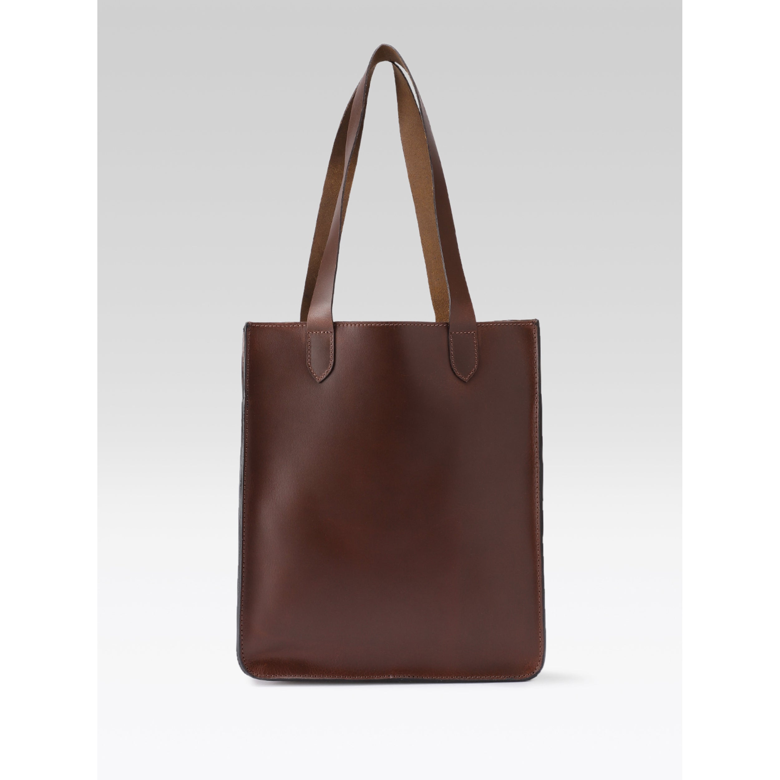 Premium Genuine Leather Tote Bag with Front Pocket Minimal & Durable Everyday Carry