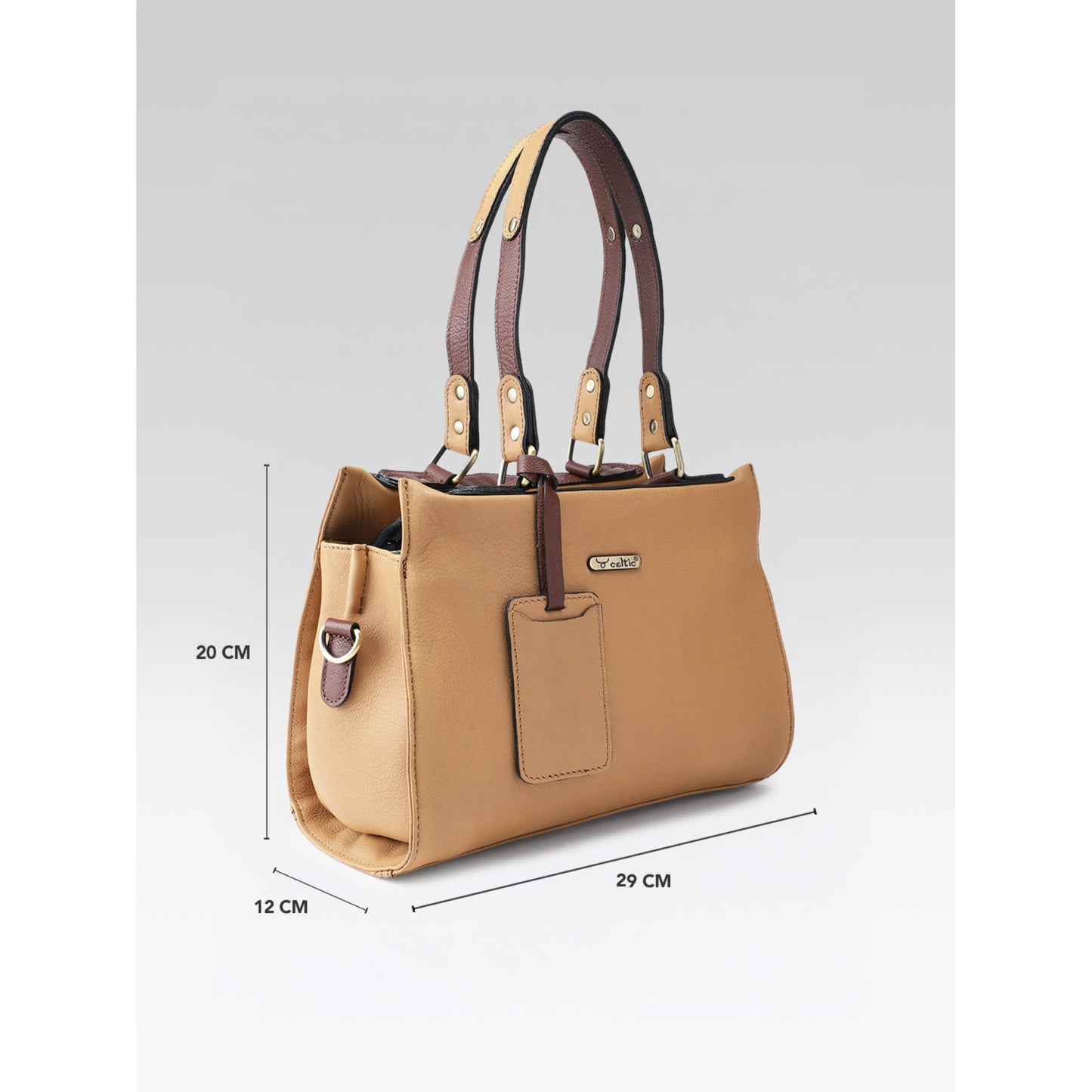 Premium Genuine Tan Leather 3-Piece Handbag Combo with Crossbody & Clutch