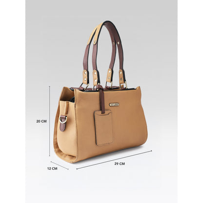 Premium Genuine Tan Leather 3-Piece Handbag Combo with Crossbody & Clutch