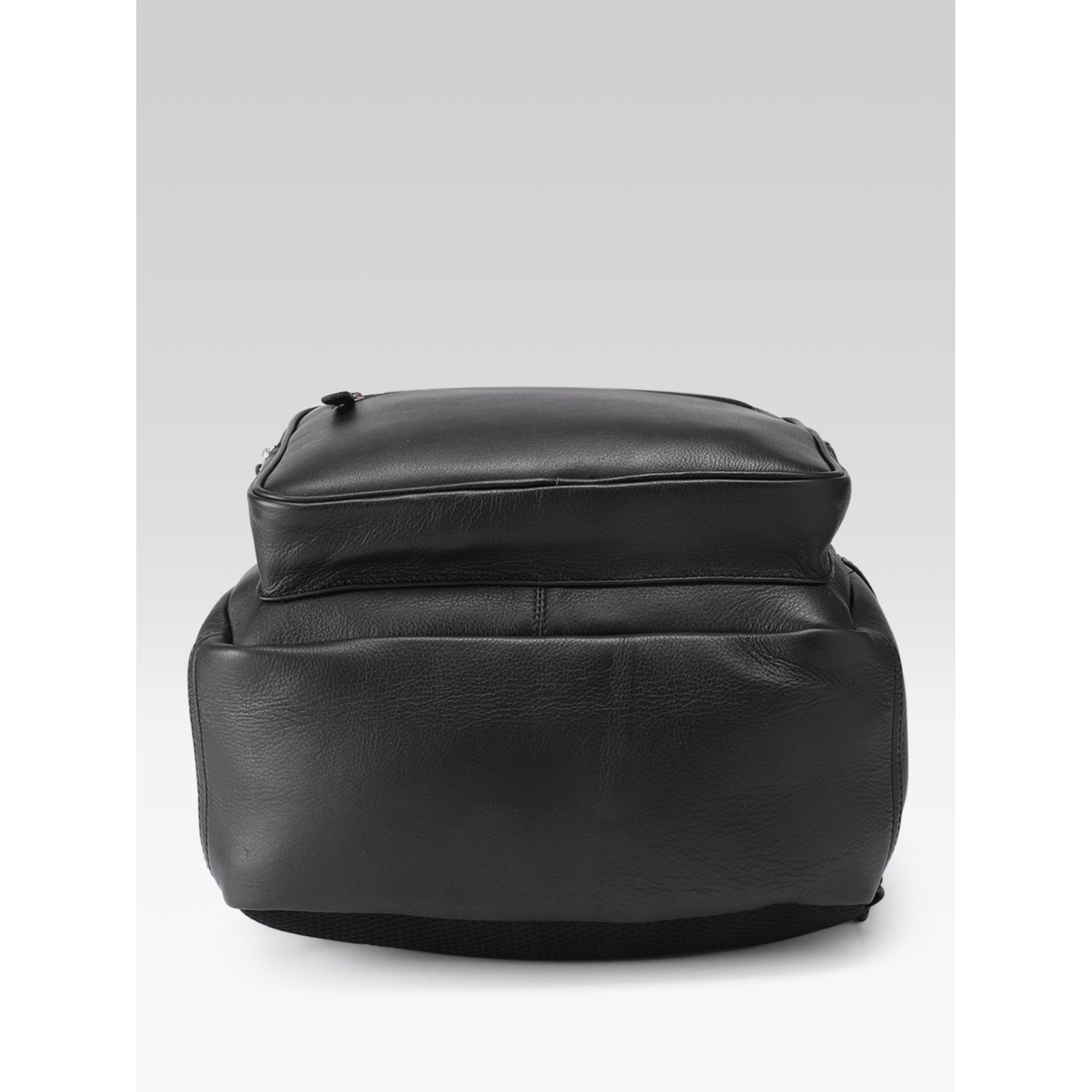 Premium Genuine Leather Laptop Backpack with Multi-Zip Compartments & Top Handle