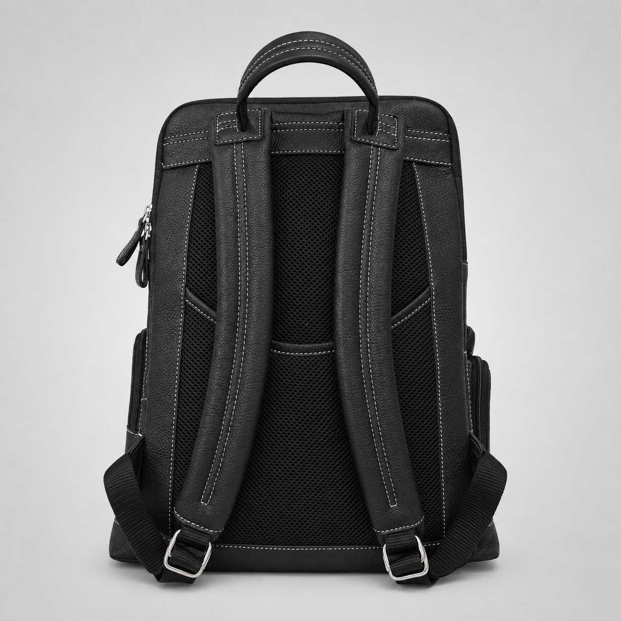 Premium Genuine Leather Multi-Compartment Laptop Backpack for Men & Women