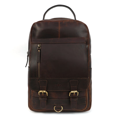 Elevate Your Style – Men's Full-Grain Leather Professional Backpack | Premium & Timeless, Art:- BG-1612