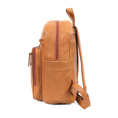 Elegant Soft Tan Leather Backpack  Stylish, Versatile, and Organized  ART:- BG-1638
