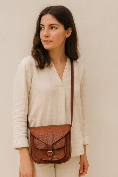 Celtic Embossing Leather Bag. Art: BG-1362Brown, BG-1749Black