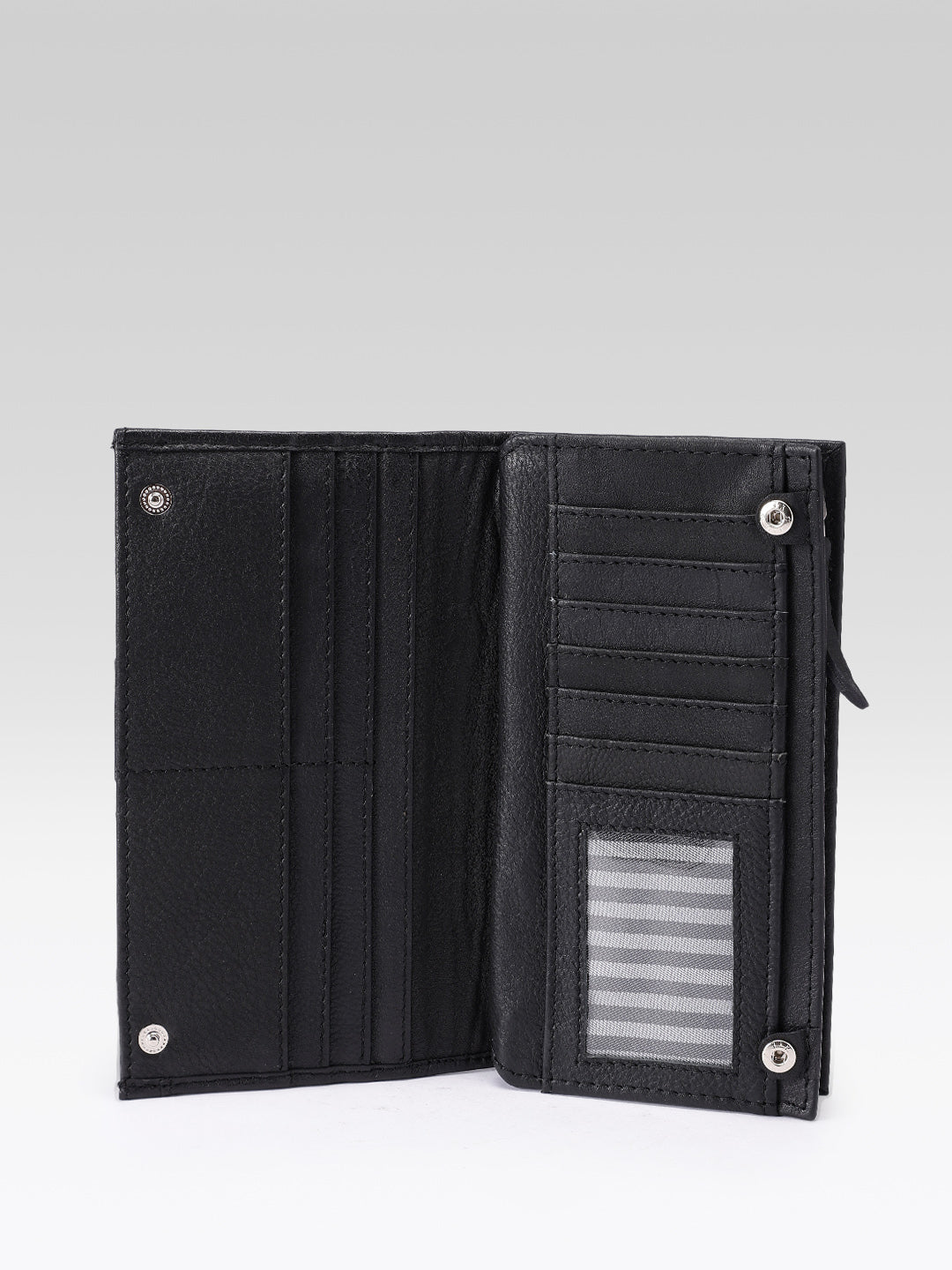 Premium Genuine Leather Long Wallet for Women with Multiple Card Slots & Zip Coin Pocket