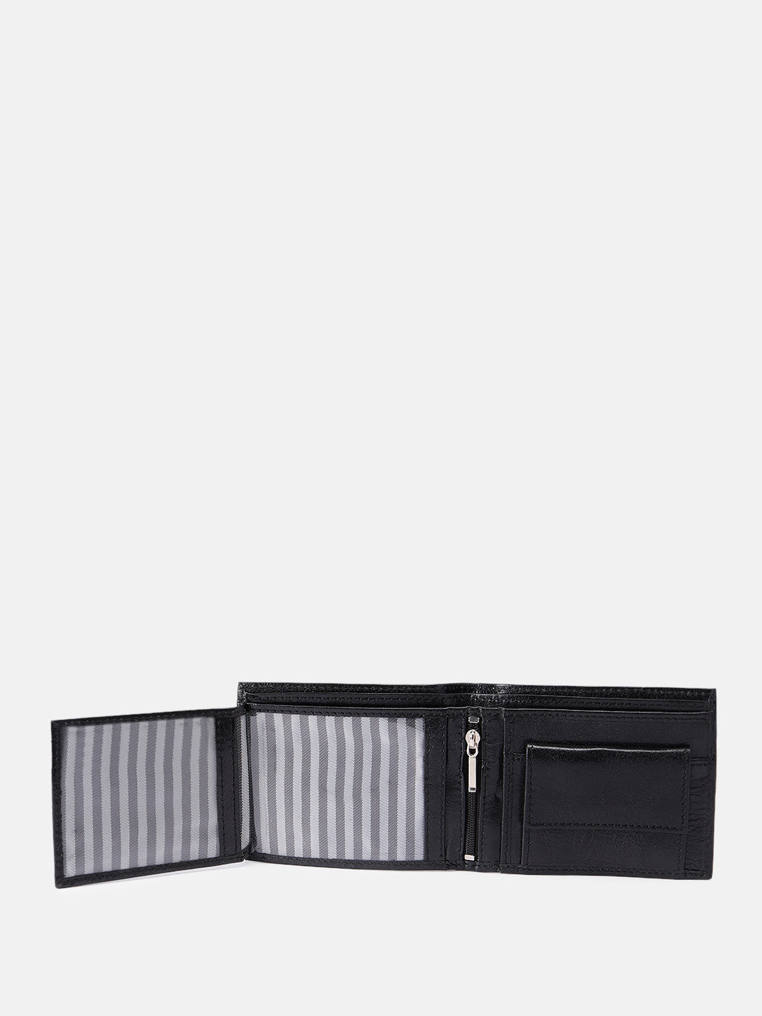 Premium Genuine Leather Bi-Fold Wallet with Zip Coin Pocket & Card Slots