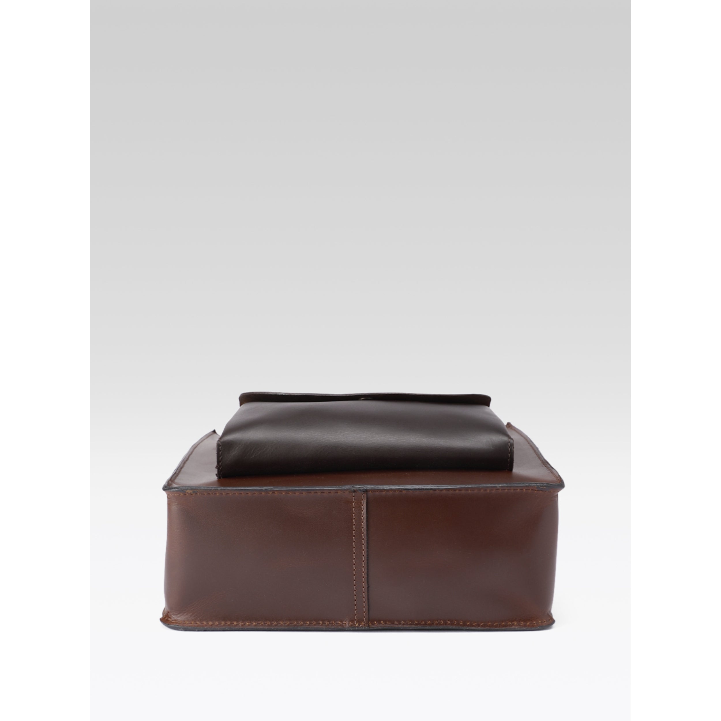 Premium Genuine Leather Shopper Tote Bag with Front Pocket and Dual Handles