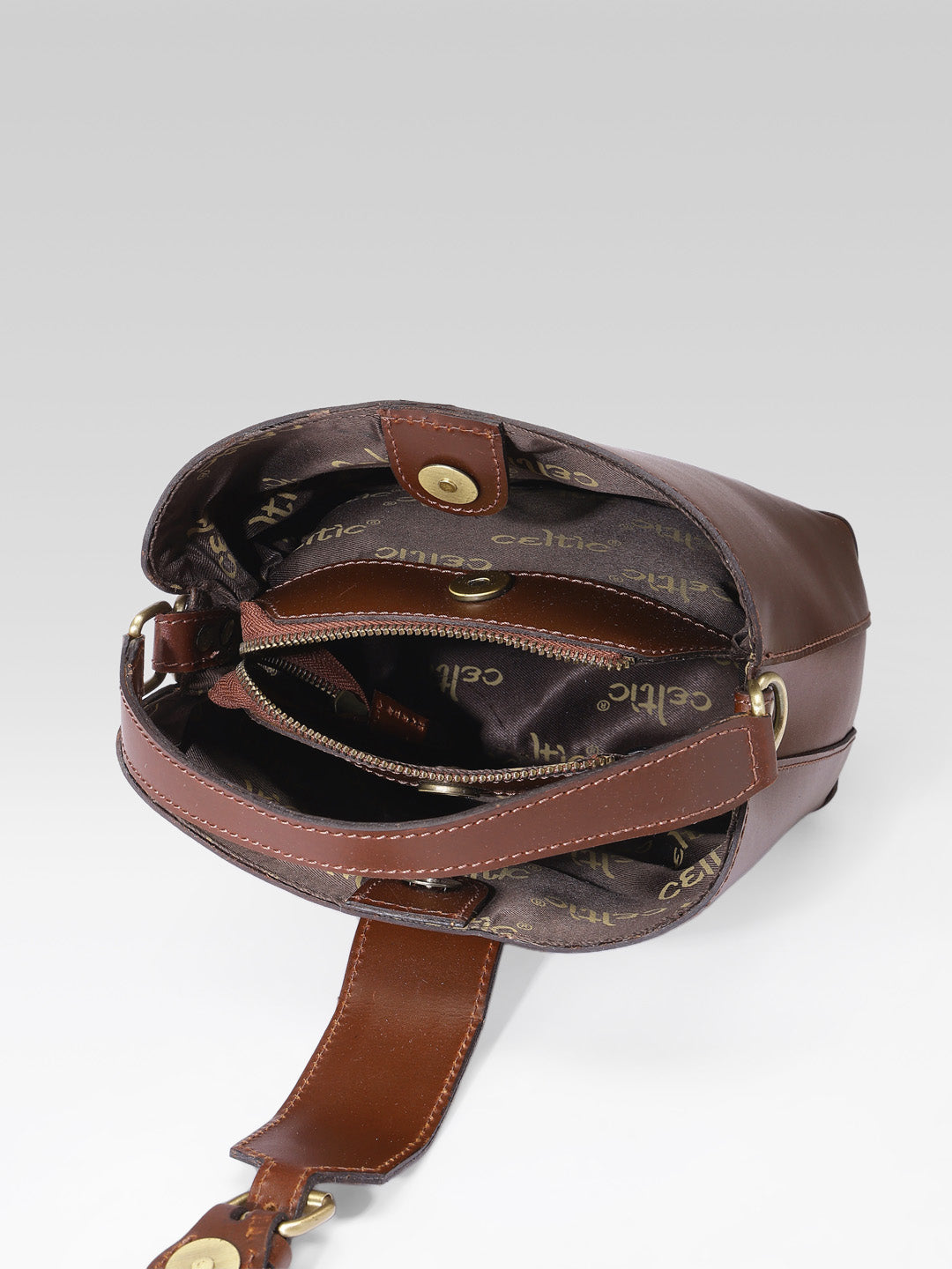 Premium Genuine Leather Structured Handbag with Top Handle & Zip Closure