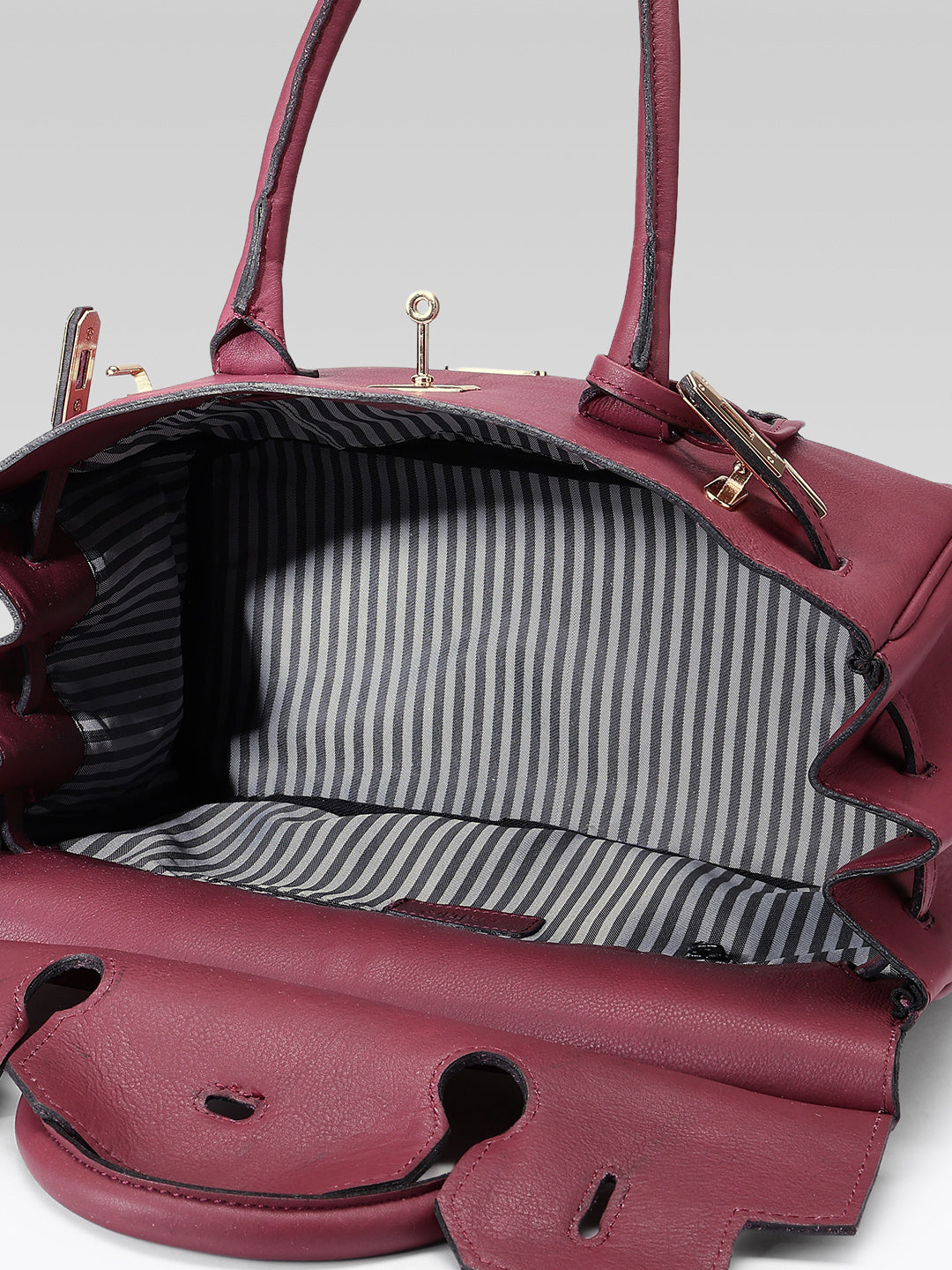 Premium Genuine Leather  Tote Handbag with Turn-Lock Closure