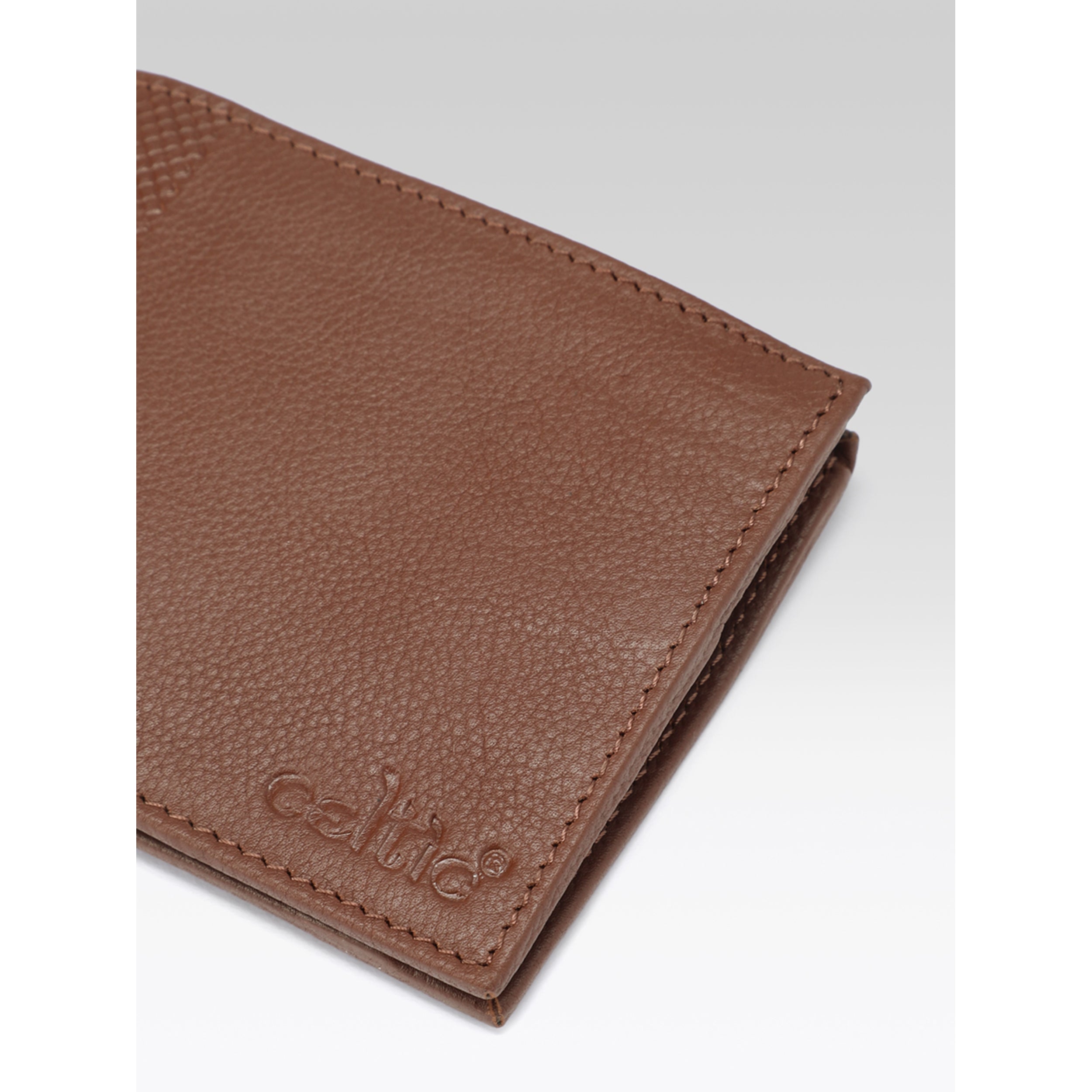 Celtic Genuine Leather Bi-Fold Wallet with ID Window & Coin Pocket