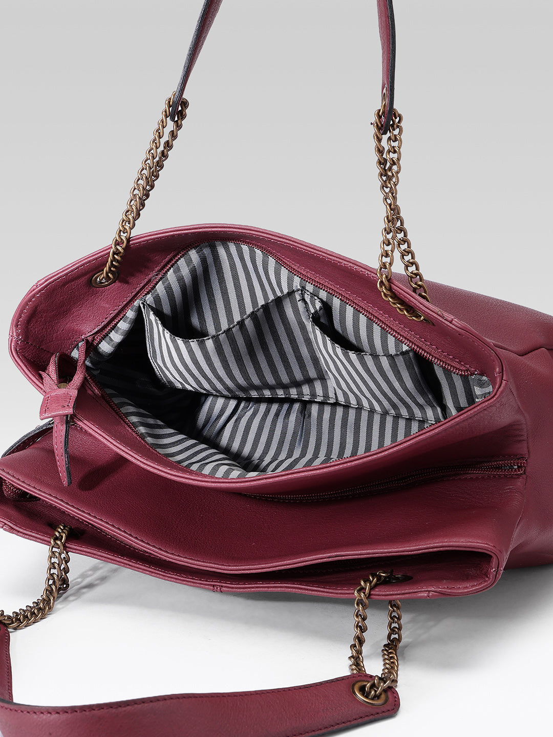 Premium Genuine Leather  Shoulder Tote Bag with Chain Handles