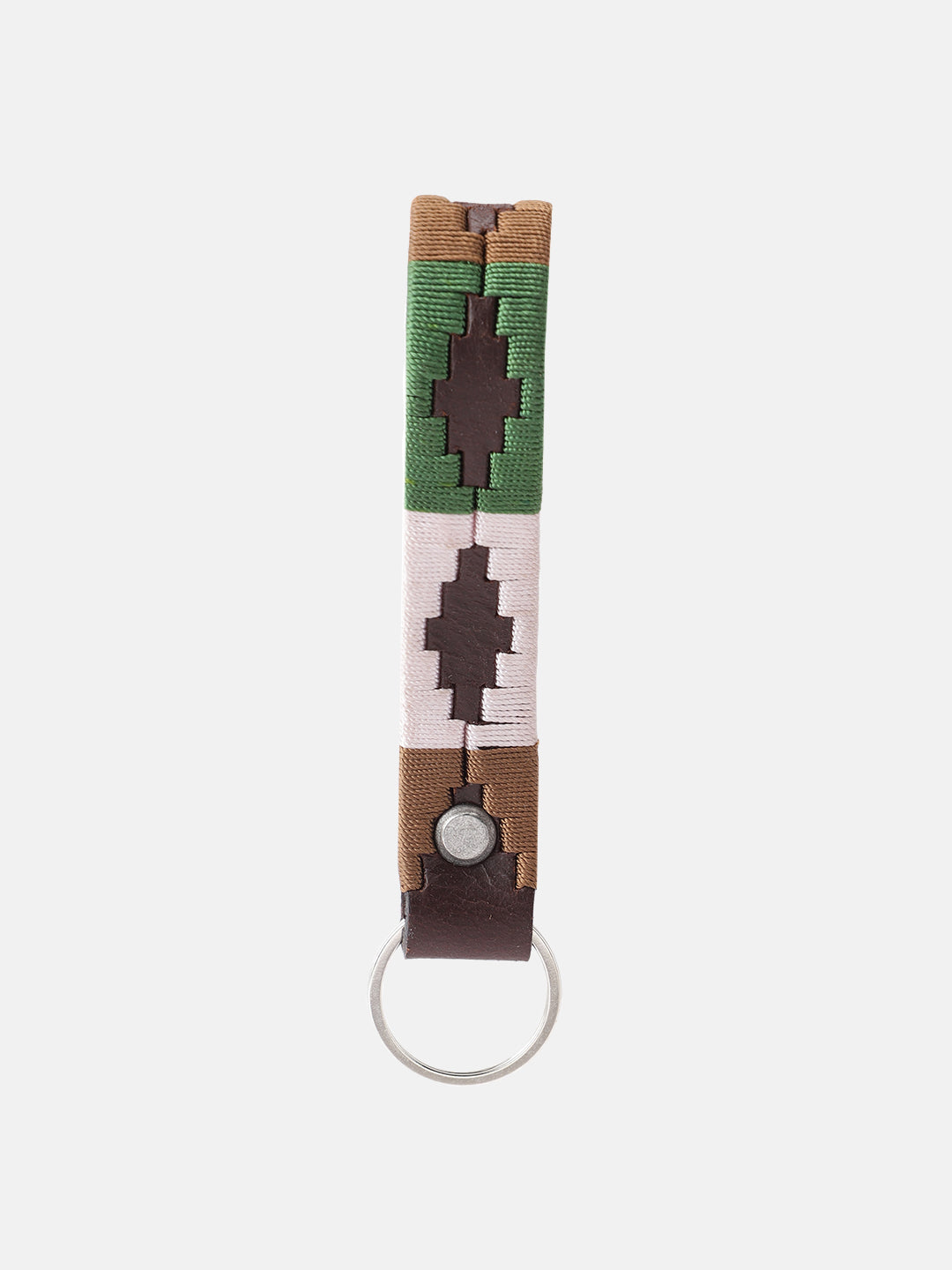 Unisex Handcrafted Genuine Leather Belt With Woven Ethnic Pattern And Matte Metal Buckle